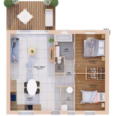 Maison - 67 m² - 4 pièces