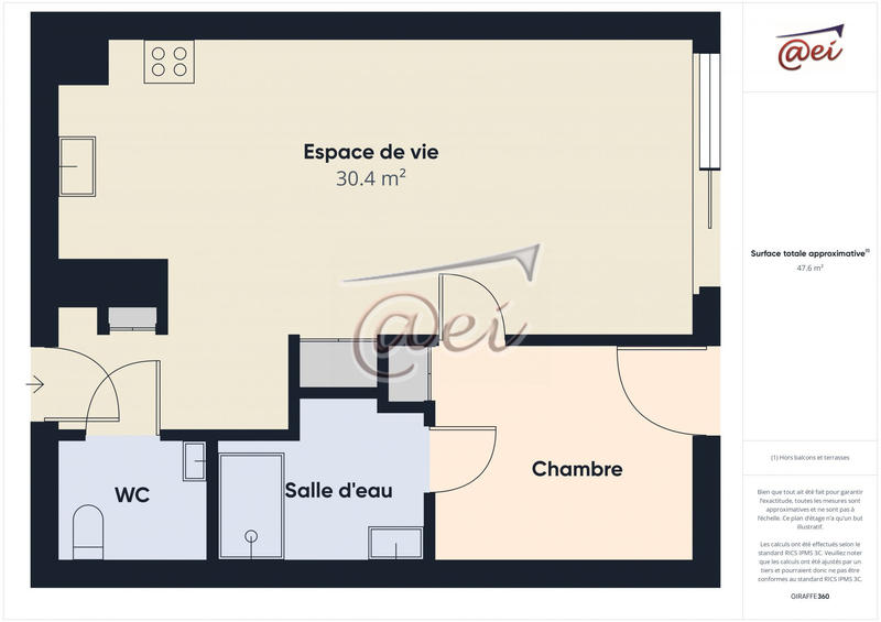 Appartement - 48 m² - 2 pièces