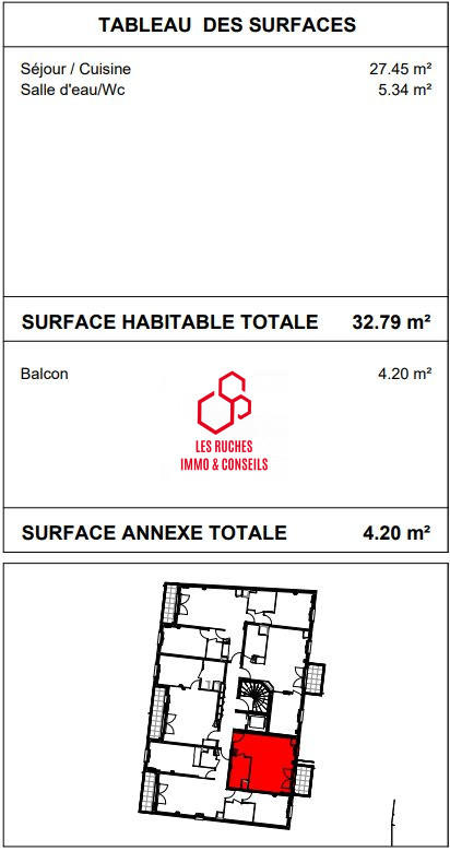 Appartement - 33 m² - 1 pièce