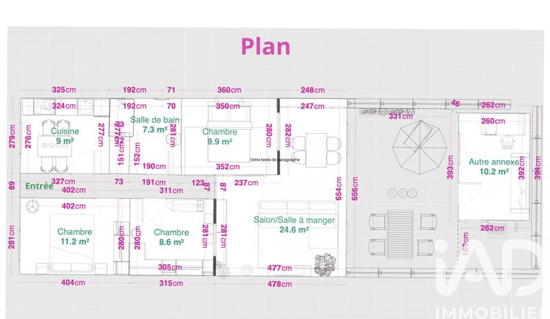 Maison de ville - 71 m² - 4 pièces