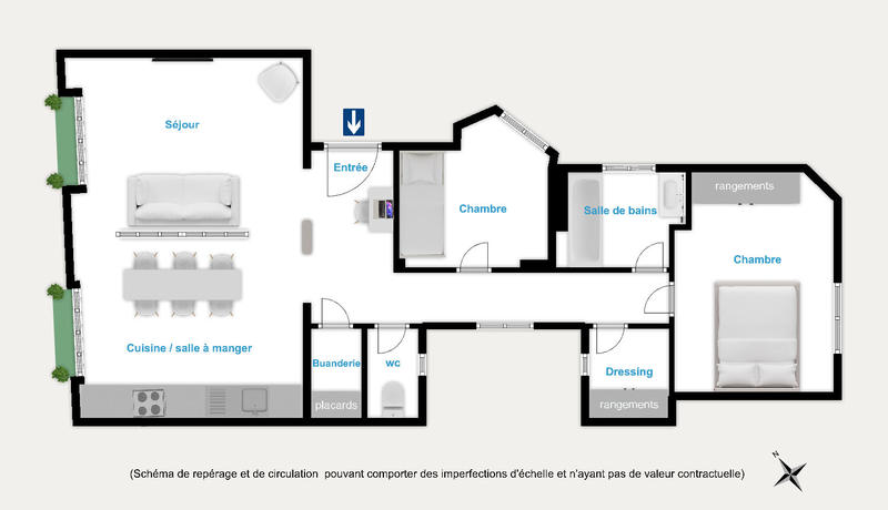 Appartement - 62 m² - 3 pièces