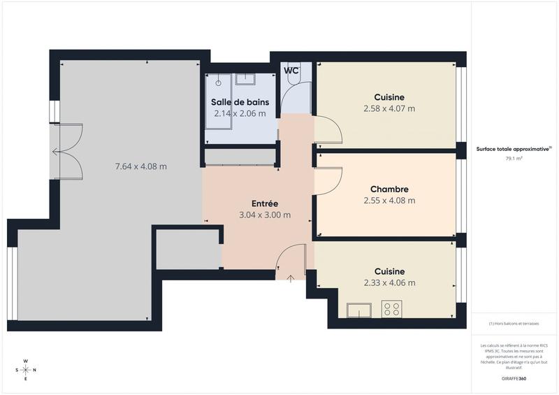 Appartement - 80 m² - 4 pièces