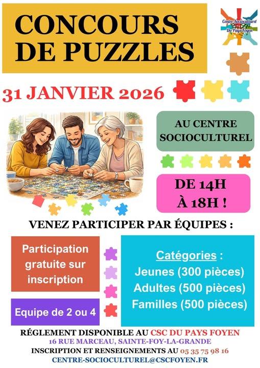 Concours de puzzles au Centre Socioculturel du Pays Foyen