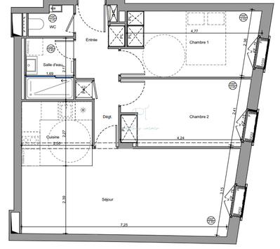 Appartement - 60 m² - 3 pièces