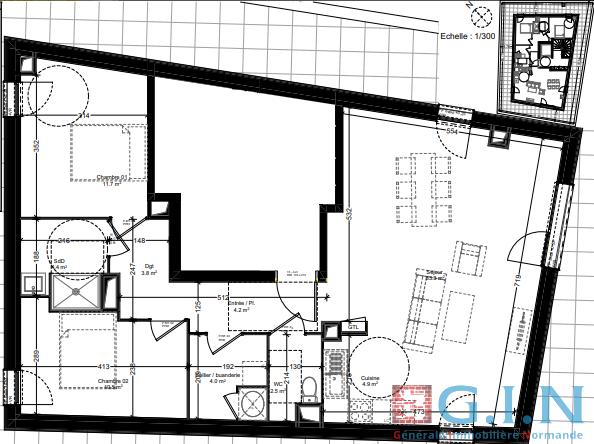 Appartement - 80 m² - 3 pièces