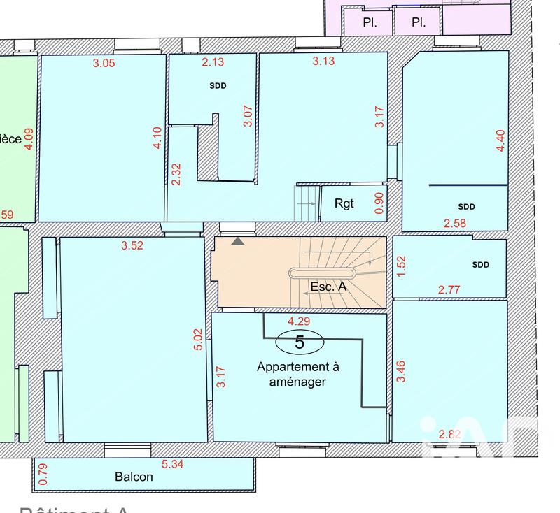 Appartement - 91 m² - 5 pièces