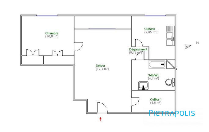 Appartement - 47 m² - 2 pièces