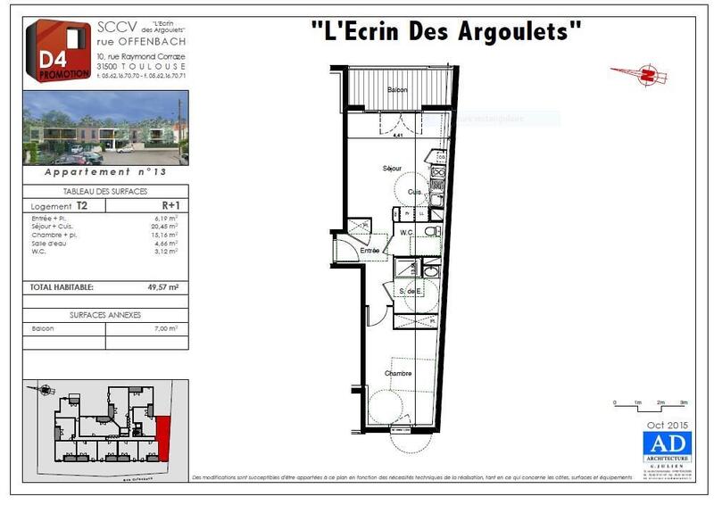 Appartement - 50 m² - 2 pièces