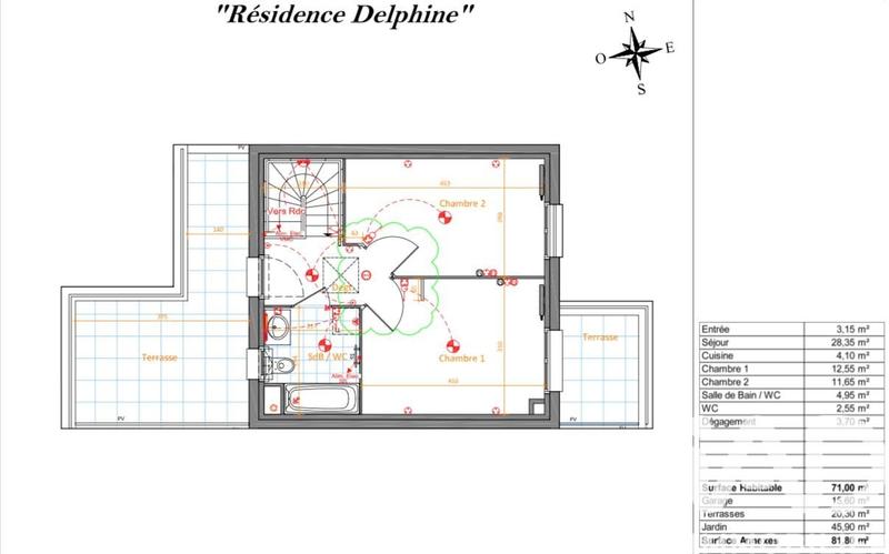 Maison de ville - 71 m² - 3 pièces