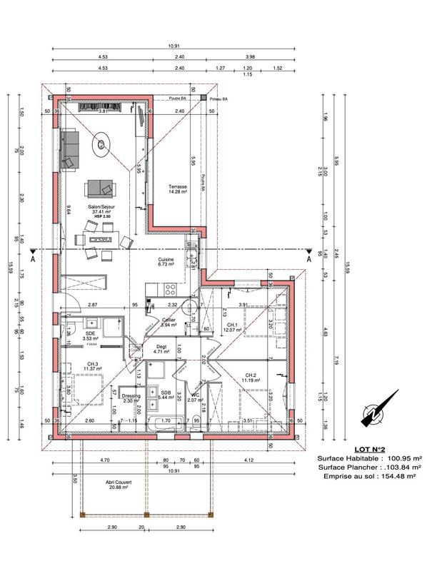 Maison - 101 m² - 4 pièces