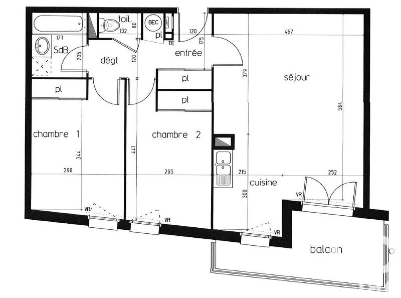 Appartement - 64 m² - 3 pièces