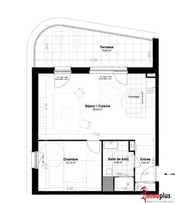 Appartement - 51 m² - 2 pièces