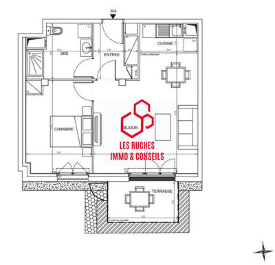 Appartement - 50 m² - 2 pièces