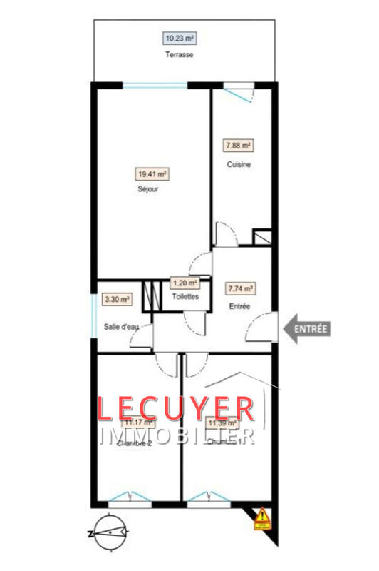 Appartement - 62 m² - 3 pièces