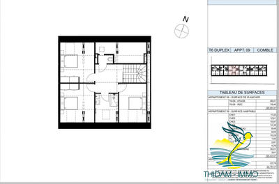 Duplex - 120 m² - 6 pièces