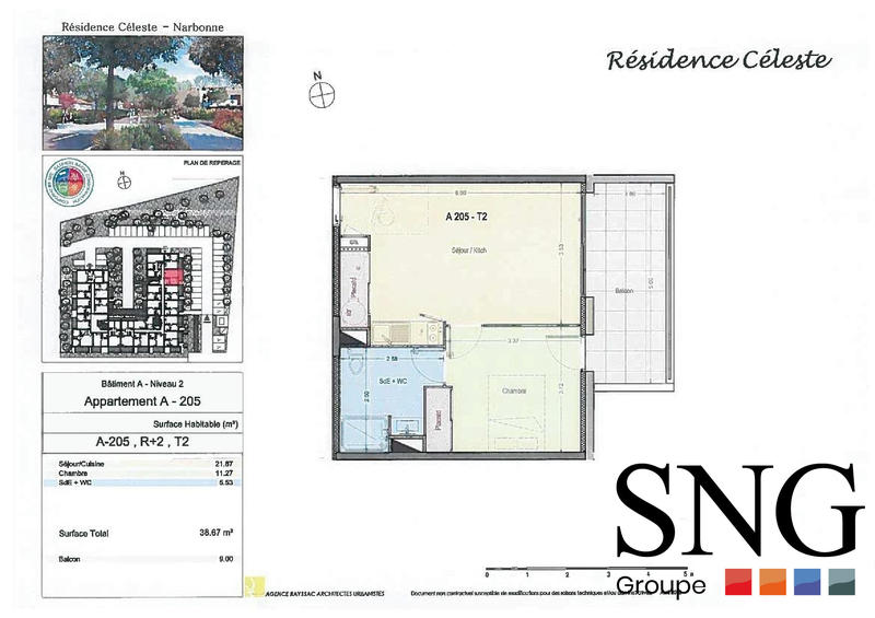 Appartement - 39 m² - 2 pièces