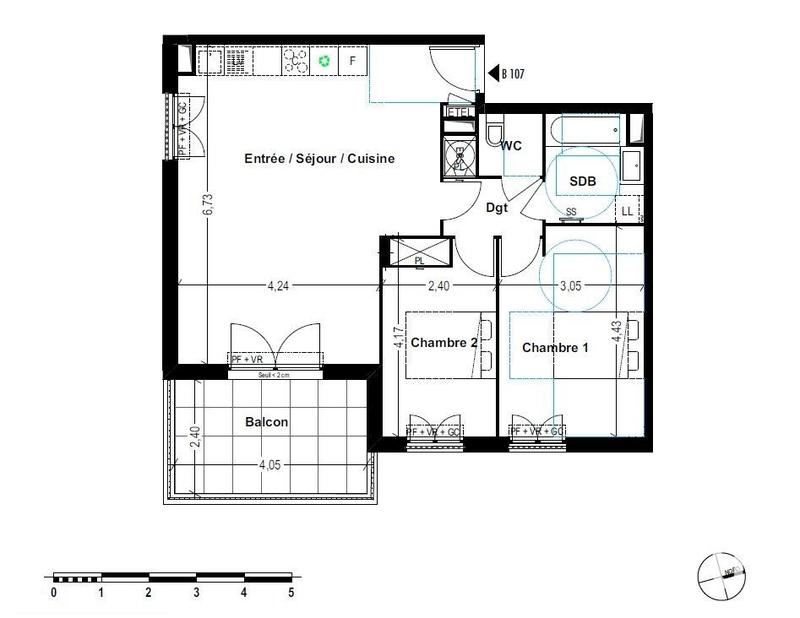 Appartement - 67 m² - 3 pièces