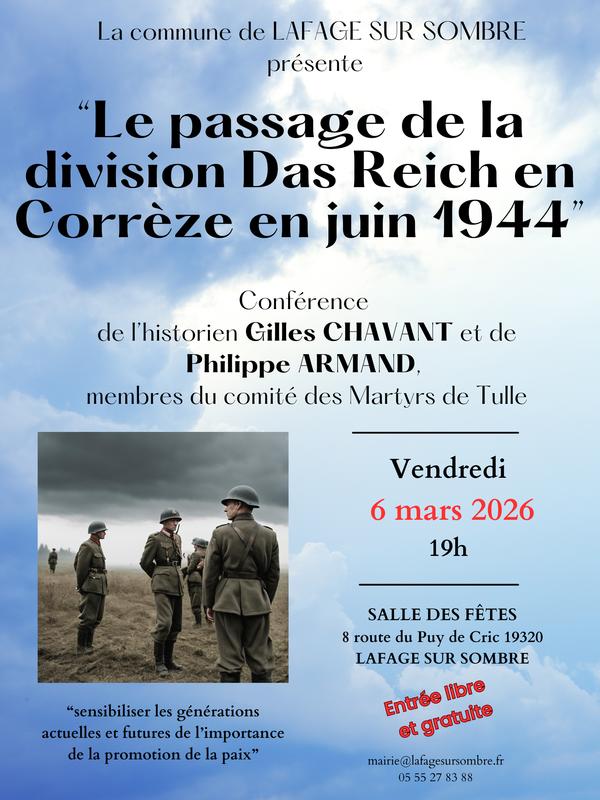 Conférence sur le passage de la division Das Reich en Corrèze en juin 1944