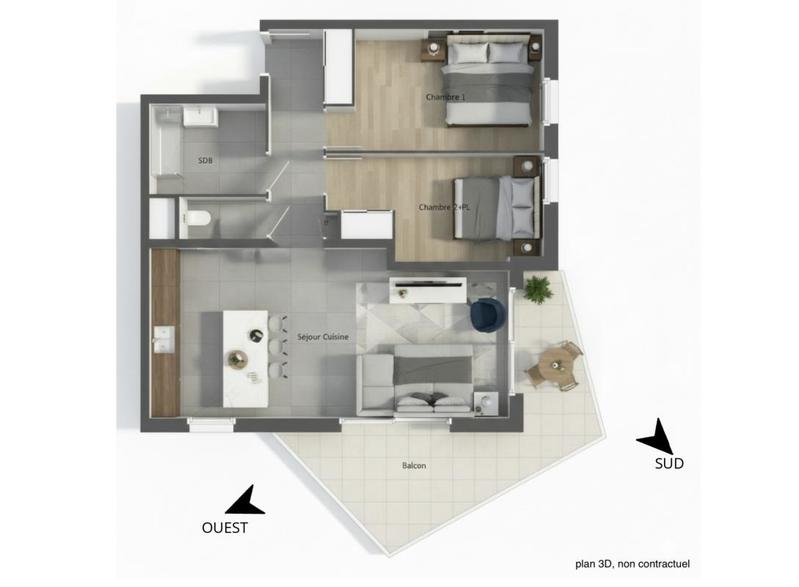 Appartement - 70 m² - 3 pièces