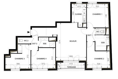 Appartement - 98 m² - 5 pièces