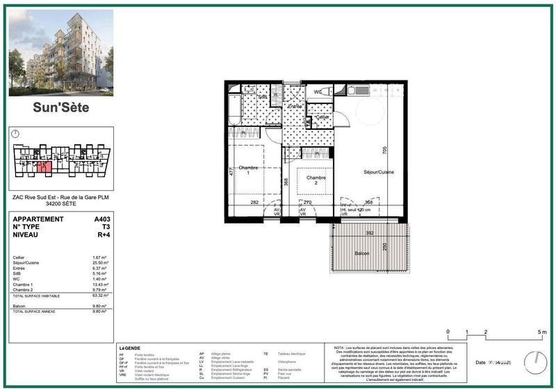 Appartement - 63 m² - 3 pièces