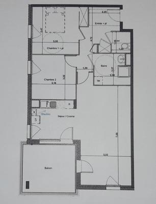 Appartement - 75 m² - 3 pièces