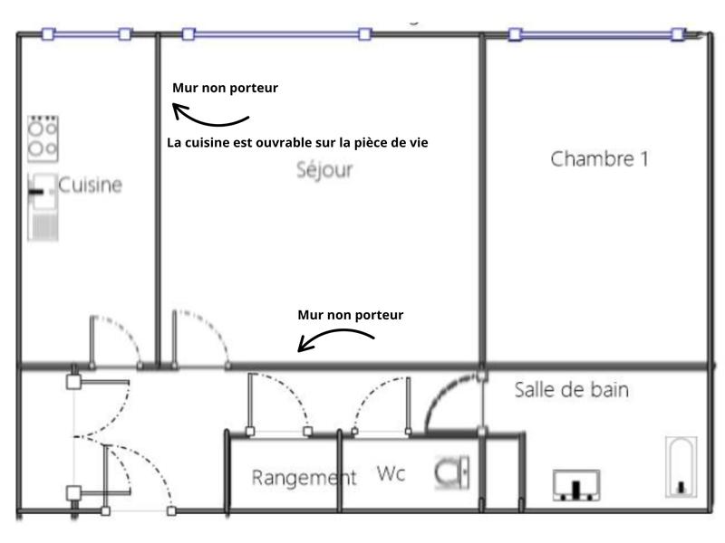 Appartement - 49 m² - 2 pièces
