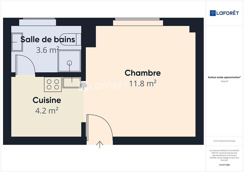 Appartement - 19 m² - 1 pièce