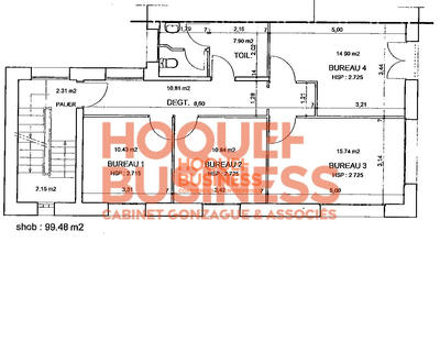 Bureau - 70 m² - 5 pièces