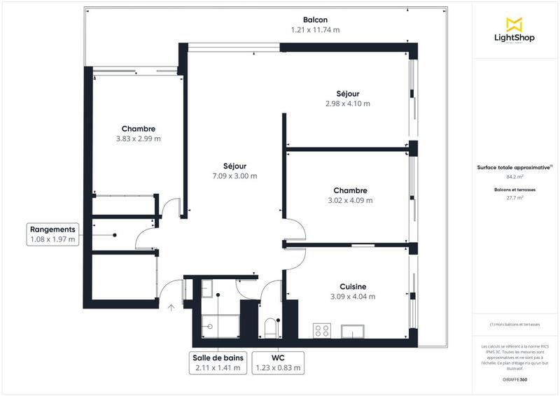 Appartement - 82 m² - 4 pièces