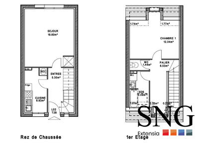 Maison - 57 m² - 2 pièces
