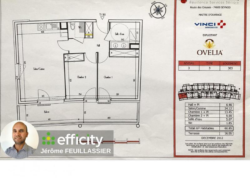 Appartement - 60 m² - 3 pièces