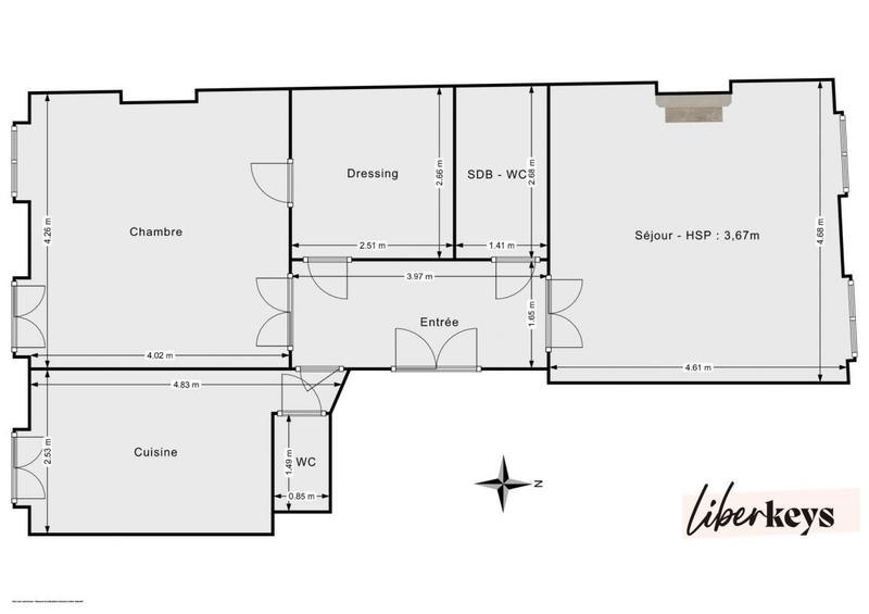 Appartement - 68 m² - 2 pièces