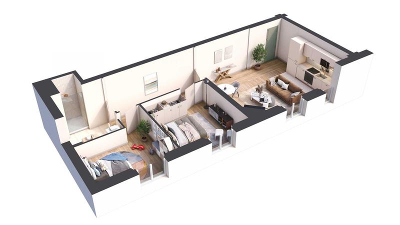 Appartement - 49 m² - 3 pièces