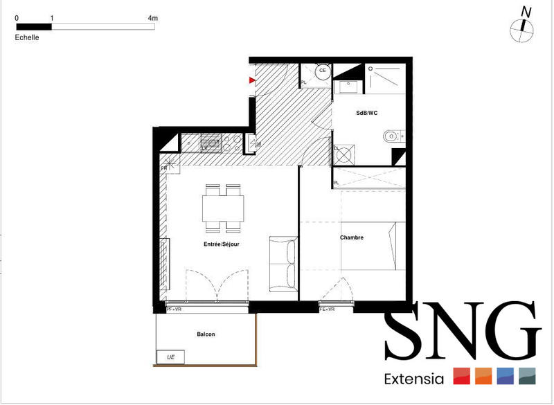 Appartement - 42 m² - 2 pièces