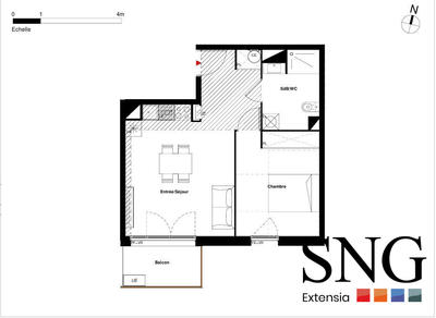 Appartement - 42 m² - 2 pièces