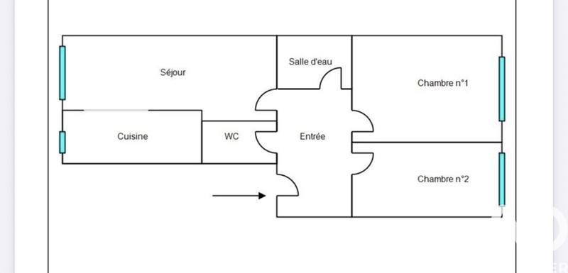 Appartement - 56 m² - 3 pièces