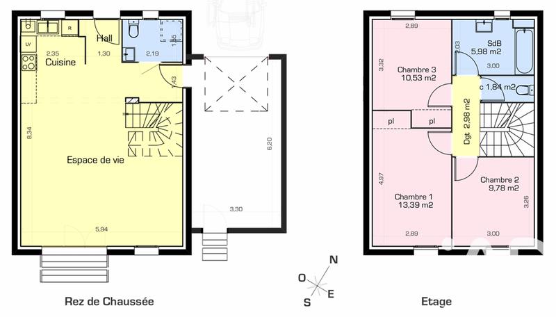 Maison - 91 m² - 4 pièces