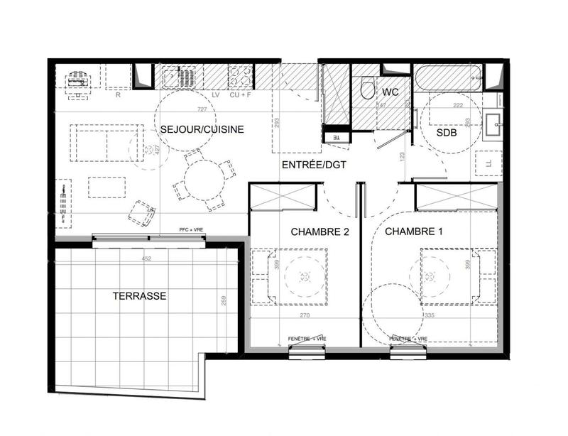 Appartement - 61 m² - 3 pièces