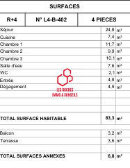 Appartement - 83 m² - 4 pièces