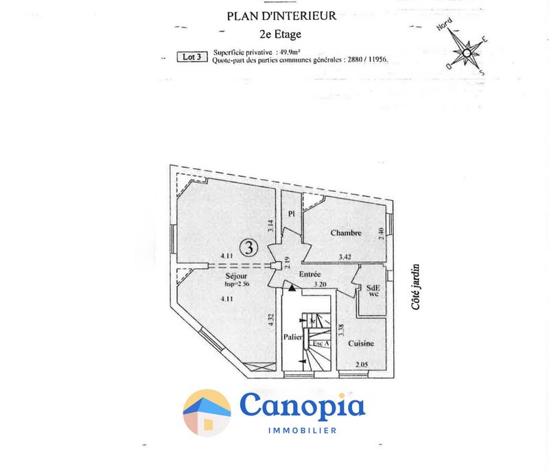 Appartement - 50 m² - 3 pièces