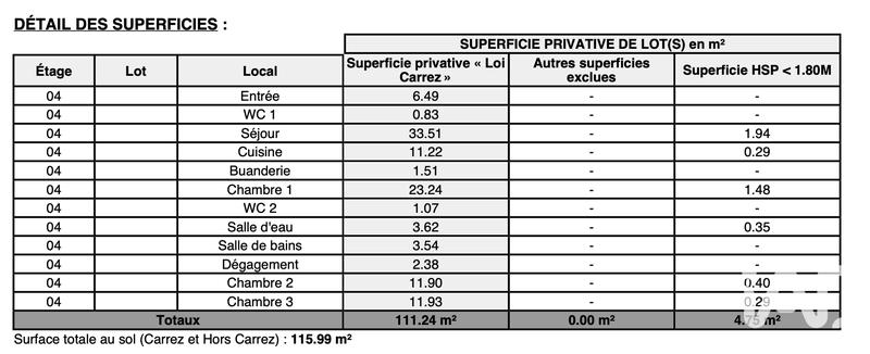 Appartement - 111 m² - 5 pièces