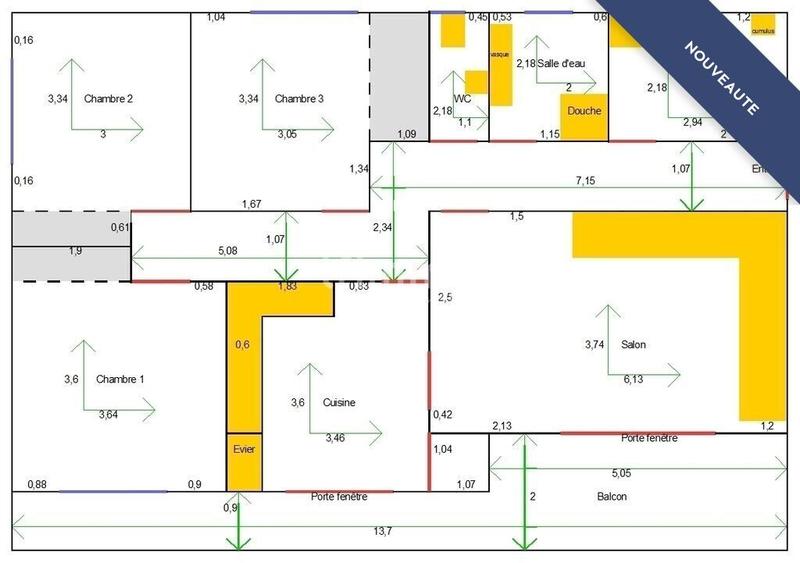 Immeuble - 417 m² - 15 pièces