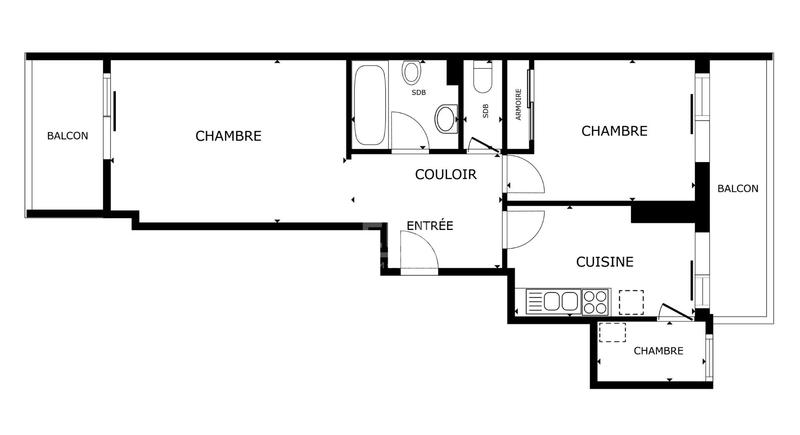 Appartement - 51 m² - 2 pièces