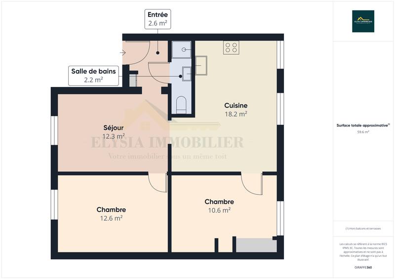 Appartement - 60 m² - 3 pièces