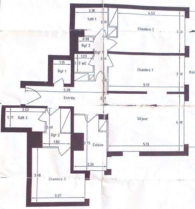 Appartement - 96 m² - 4 pièces