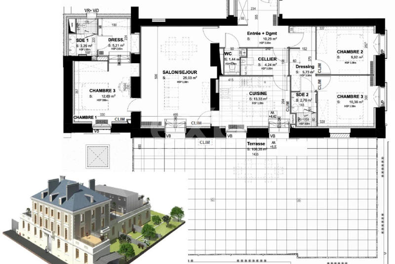 Appartement - 104 m² - 4 pièces