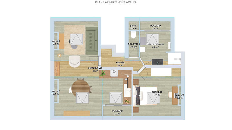 Appartement - 30 m² - 2 pièces
