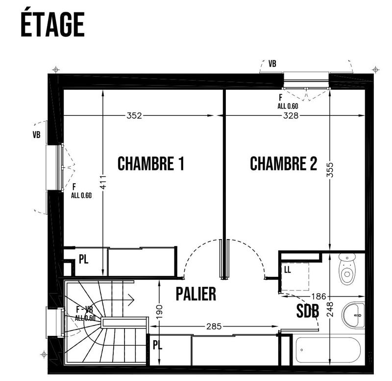 Maison traditionnelle - 70 m² - 3 pièces