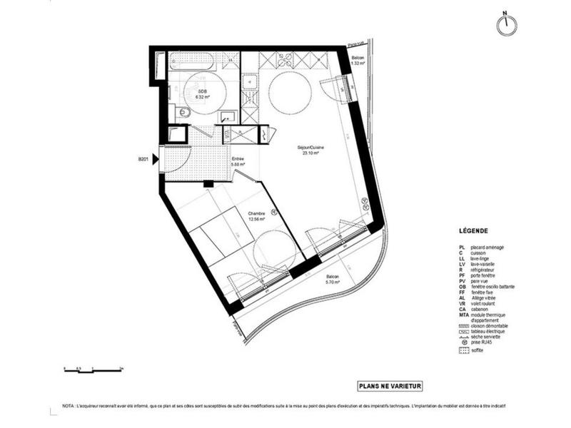 Appartement - 47 m² - 2 pièces